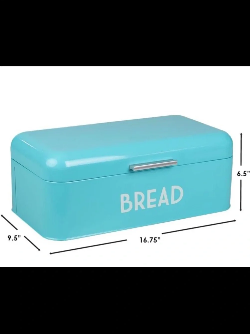 Home Basic-retro metal turquoise bread box storage for kitchen countertop-used